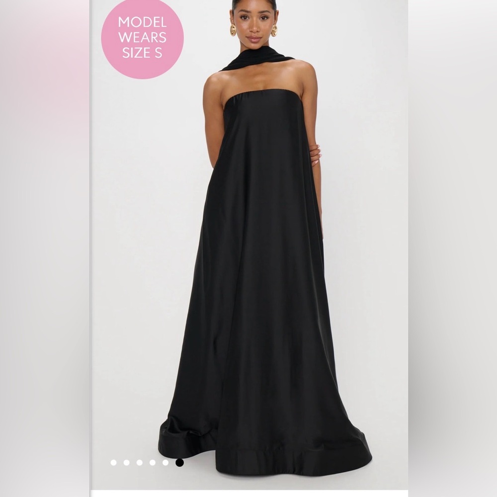 Show Me Your MuMu Black Strapless A-Line Evening Gown